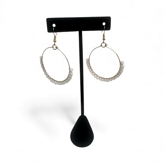 White Aurea Hoops